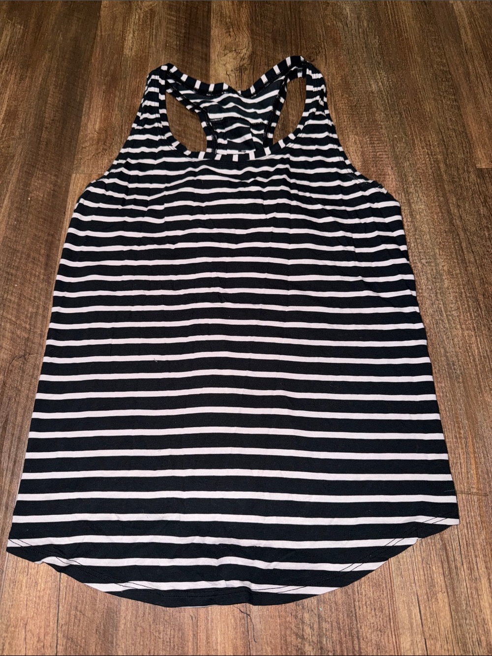Lululemon Love tank pleated Black and White Striped no size see measurements